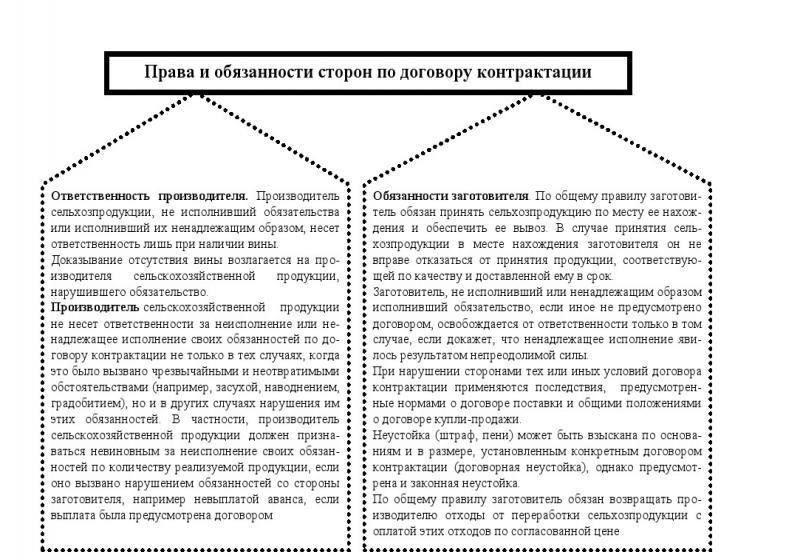 Права и обязанности обеих сторон в маркетинговом контракте